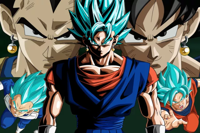 Dragon Ball Super Poster Goku and Vegeta SSJ/Blue/God 12inx18in