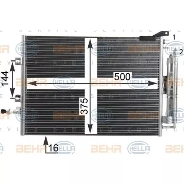 HELLA Kondensator Klimaanlage 8FC 351 319-244 RENAULT CLIO III RENAULT MODUS