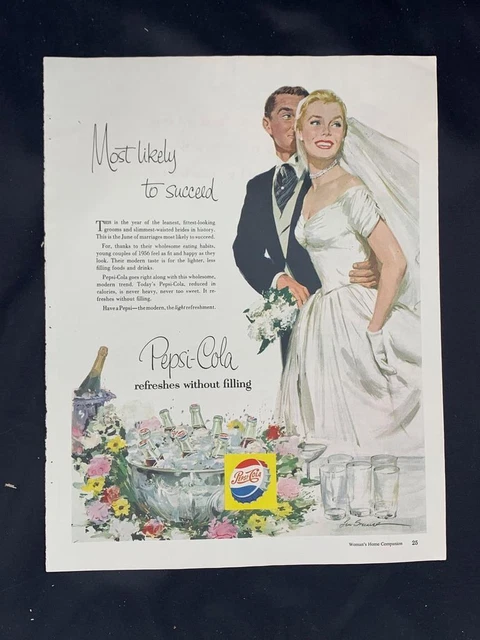 Magazine Ad* - 1956 - Pepsi - Wedding Day