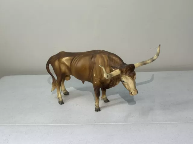 Vintage Breyer Molding Co Brown Texas Longhorn Steer Bull Cow