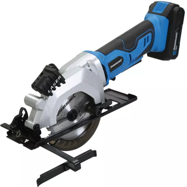 Silverline 18V 115mm Cordless Electric Mini Wood Circular Saw 2Ah Li-ion battery 3