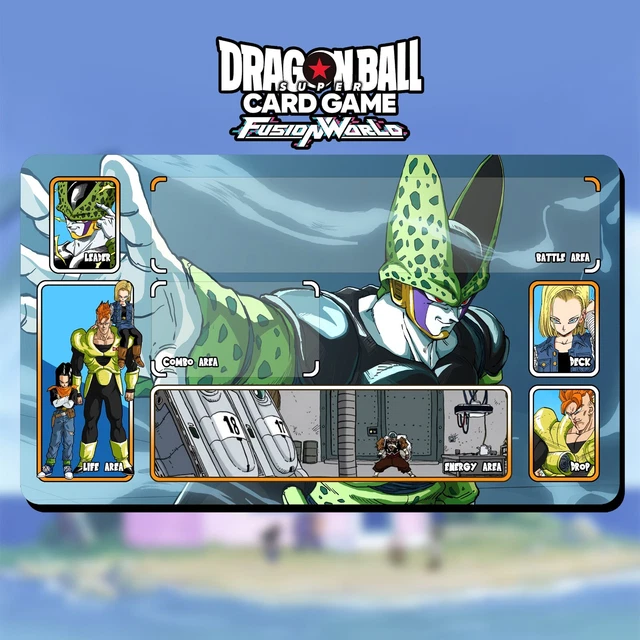 PLAYMAT GOHAN SSJ2 vs Cell Dragon Ball Super Fusion World Card Game 32.94  - PicClick UK