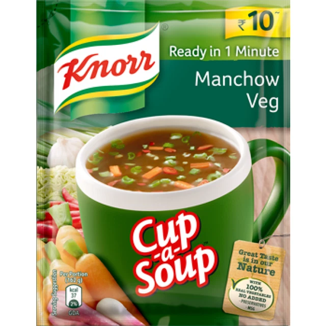 5 PC x 11 grammi New Knorr Cup Una zuppa Manchow Veg pronta in un minuto