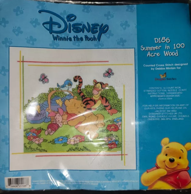 Kit de punto de cruz de 14 cuentas Disney Winnie the Pooh D186 ""Verano en madera de 100 acres