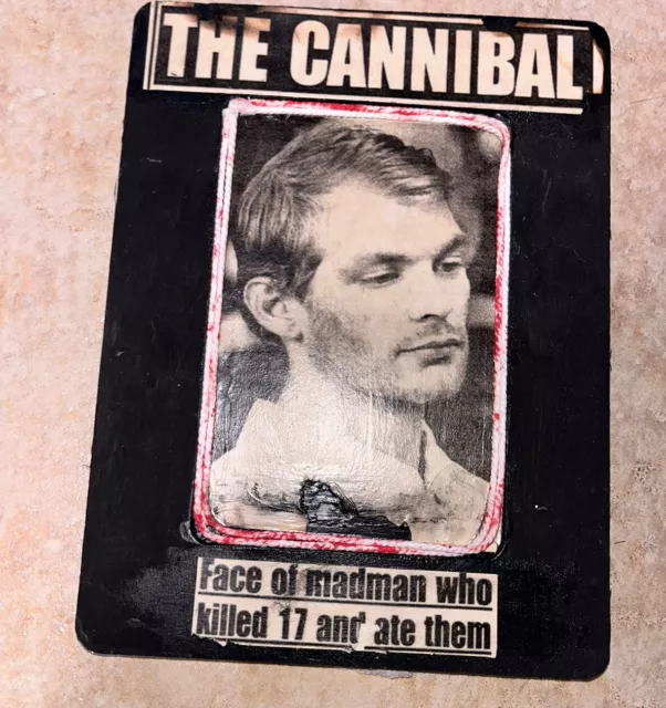 True Crime Jeffrey Dahmer 4x6 Wood Photo Picture FRAME HANDMADE Decoupage Art