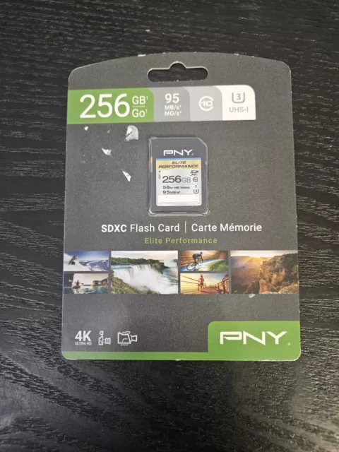 PNY 256GB Elite Performance Class 10 U3 SDXC Flash Memory Card - 95MB/s read, Cl