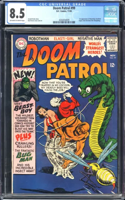 DC Doom Patrol #99 CGC 8.5 Off-White to White Pages 1965 - First App Beast Boy
