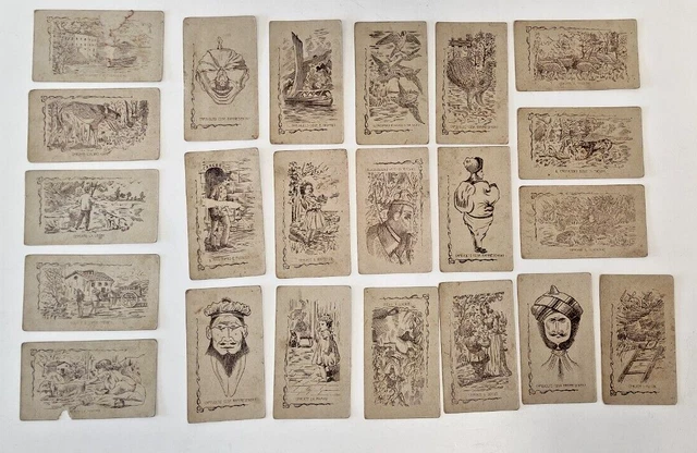 Lotto 22 Antiche Cartelle Illustrate Tombola inizio xx Secolo Marca Stella