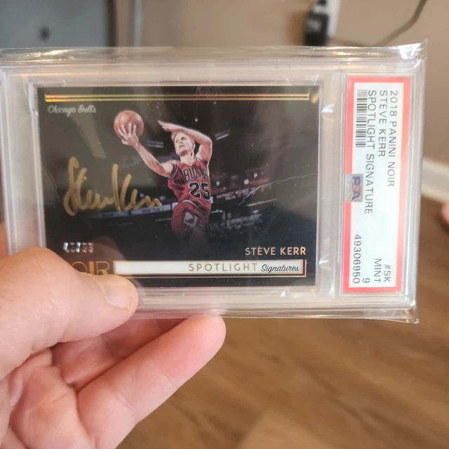 2018 PANINI NOIR Spotlight Signatures Steve Kerr Auto /99 PSA comme ...