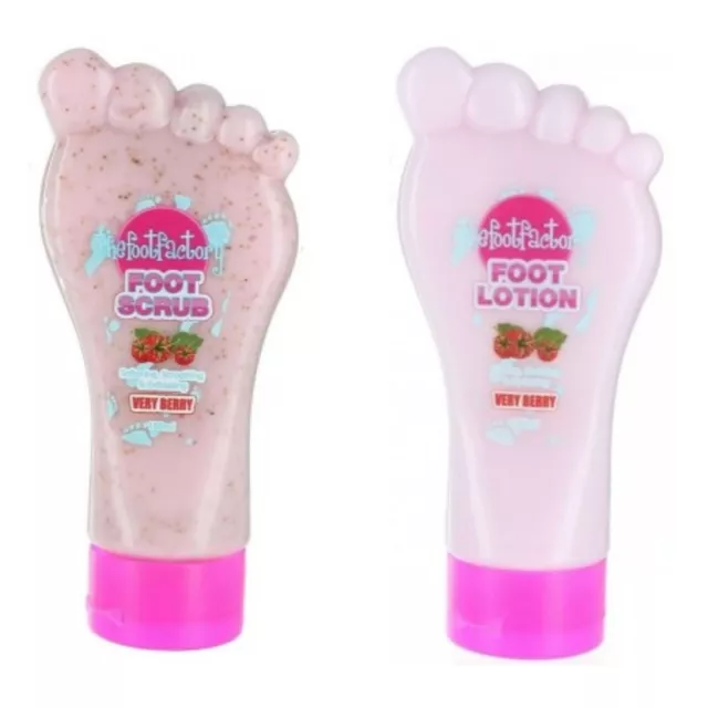 The Foot Factory Foot Scrub&Lotion Dual Pack Very Berry FREE P&P