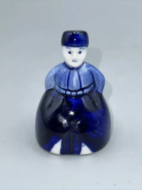 Vintage Delft Blue Little Dutch Boy Porcelain Bell