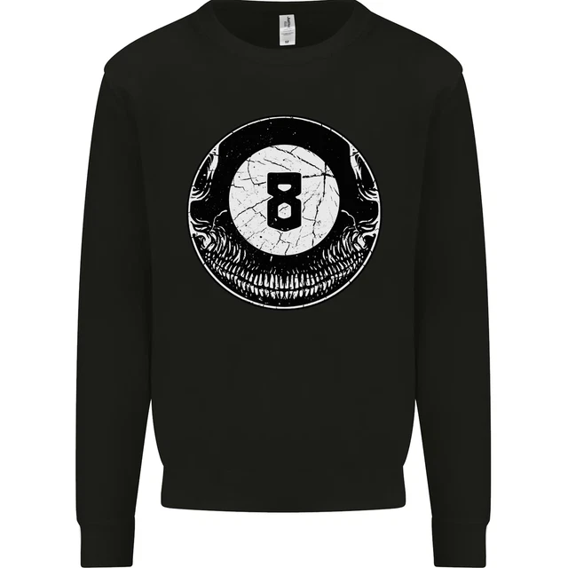 8-Ball Skull Pool Player 9-Ball Mens Sweatshirt Jumper