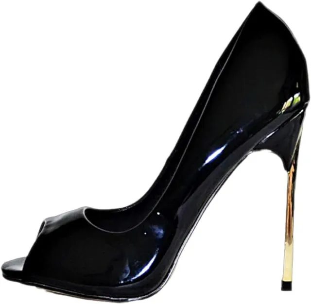 Vernice Scarpe Donna Party Décolleté Elegante Sandali Elegante Tacchi Alti Nero