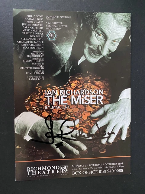 Ian Richardson - Late Great British Actor - Signed Theatre Leaflet