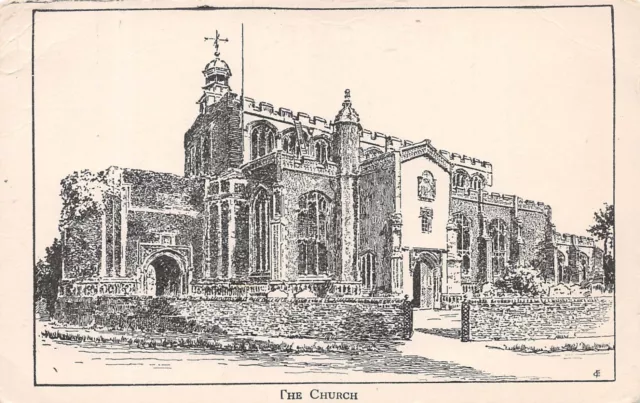 East Bergholt Suffolk - The Church ~  Vintage Postcard #231412