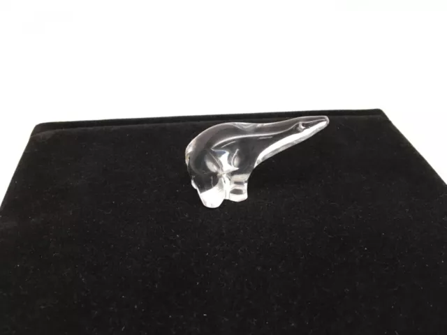 Signed Folke Walving MALERAS SWEDEN Clear Crystal Mini 2 1/8”Polar Bear Figurine