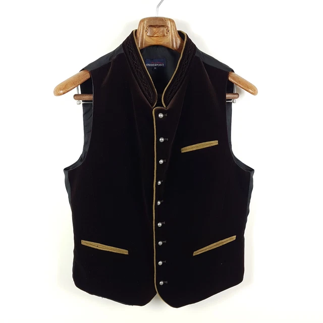 Stockerpoint Samt-Trachtenweste Herren Gr. 50 Braun Weste Gilet