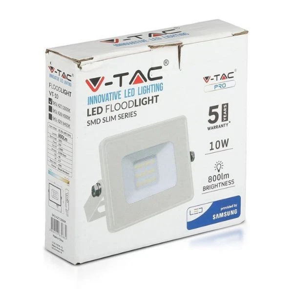 Faro Proiettore LED SMD Con Chip Samsung 10w Colore Bianco IP65   V-Tac