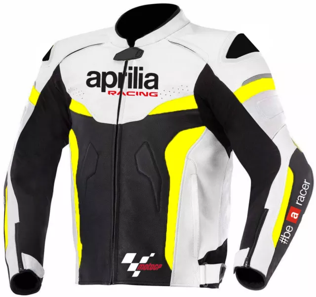 APRILIA Veste Motard en Cuir Veste en Cuir de Motard Veste en Cuir de Moto-52-54