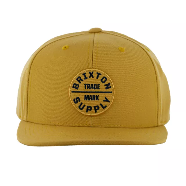 Brixton "Oath III" Snapback Hat (Bright Gold) 6-Panel Patch Cap