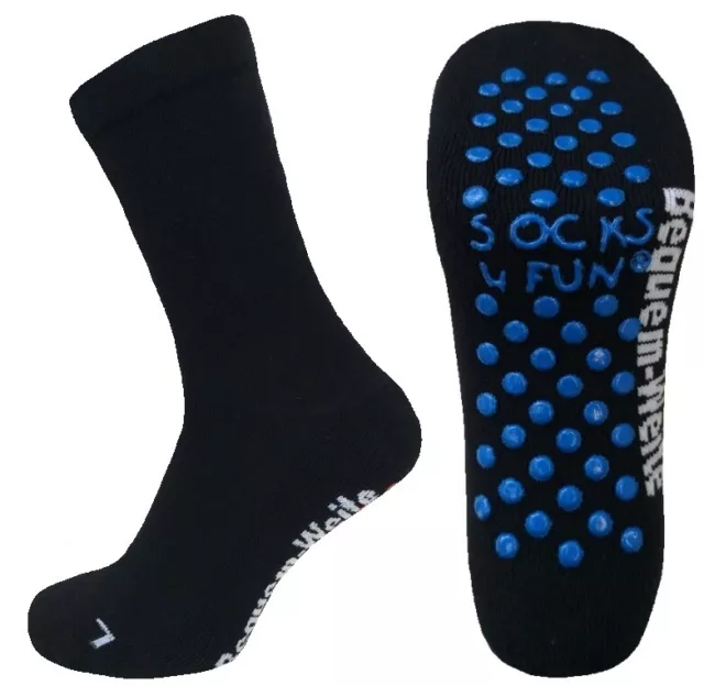 EXTRA WEITE Komfort ABS Stopper Socken - mit Frotteesohle - ohne Gummidruck