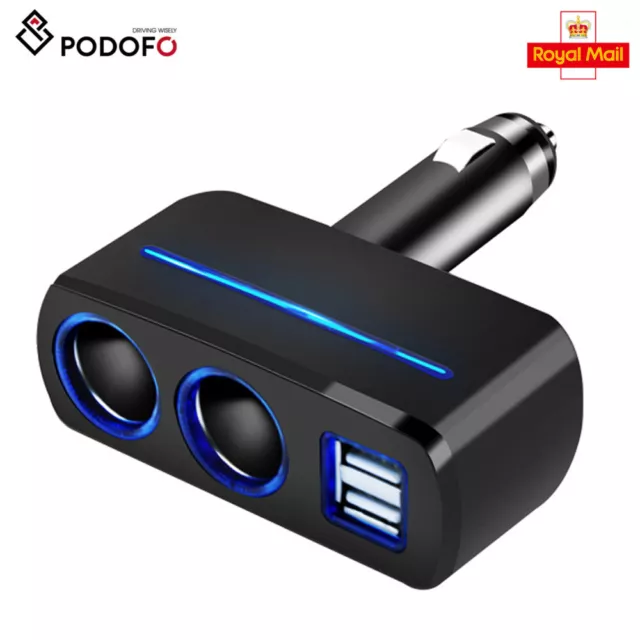 Car Cigarette Lighter Socket Adapter Double USB Dual Plug Charger Splitter 12V