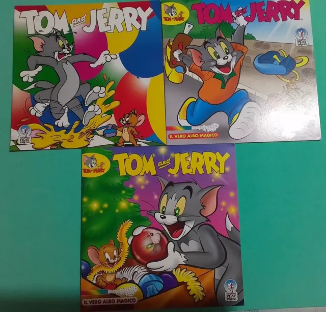 Tom And Jerry- 3 Album Magici -Play Press+1 Da Colorare Edigamma- Da Collezione