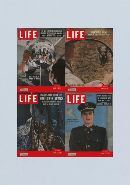 Life Magazine Lot of 4 Full Month June 1957 3, 10, 17, 24 Civil Rights Era