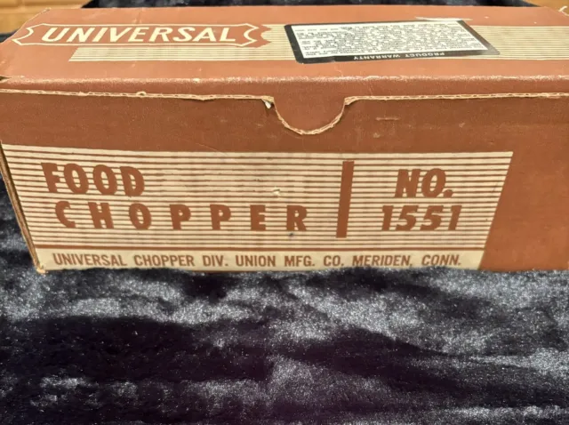 Vintage Universal FOOD & MEAT CHOPPER No. 1551 Grinder Complete w/ Instructions