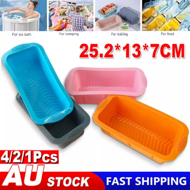 4/2/1Pcs Ice Bath Ice Block Mold Silicone Ice Grid Mould Ice Box Ice Cubes Tray