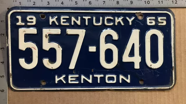 1965 Kentucky license plate 557-640 YOM DMV Kenton Ford Chevy Dodge 13357