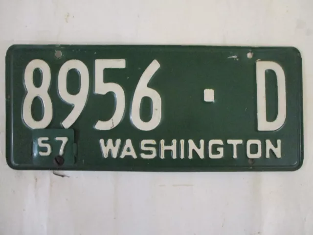 NICE 1957 Washington  License Plate Tag CARDMAN