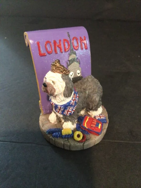 RARE OLD ENGLISH SHEEP DOG FIGURINE MARKED LONDON ICING 2002 by CLAIRE'S