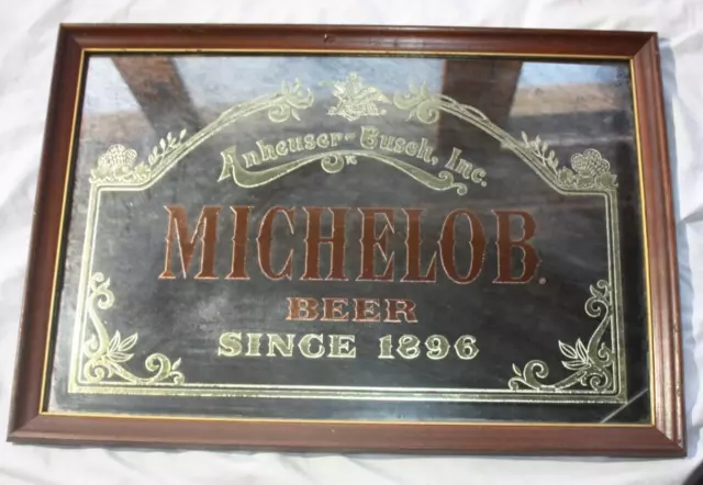 MICHELOB Anheuser-Busch Beer Bar Advertising Mirror "Since 1896".  Nice!