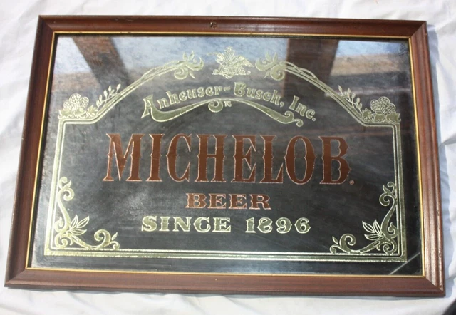 MICHELOB Anheuser-Busch Beer Bar Advertising Mirror "Since 1896".  Nice!