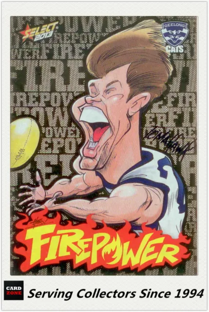 2013 AFL Champions Laserfoil Firepower Caricature FC21 Tom Hawkins (Geelong)