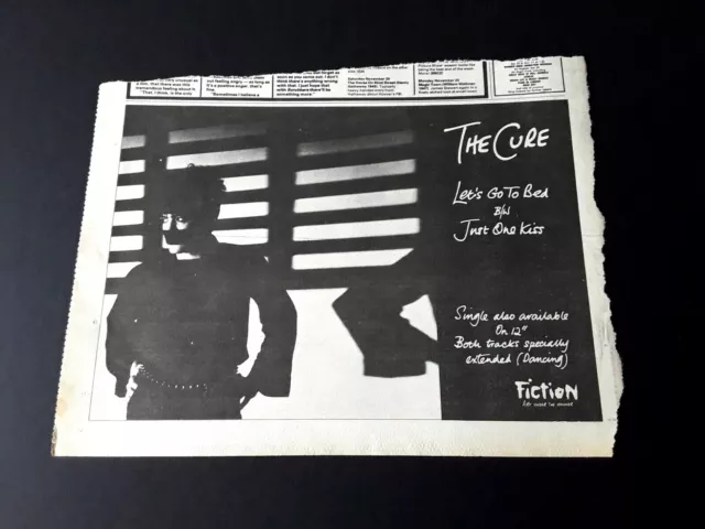 THE CURE Let's Go To Bed PRESS ADVERT (1982) Rare Half Page Advert from NME