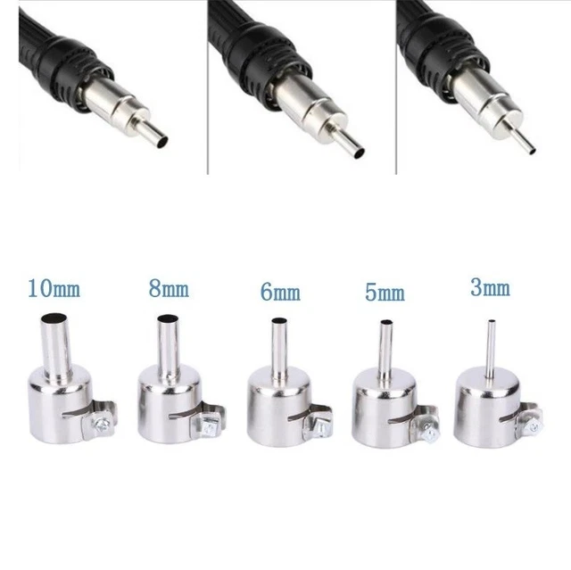 5pcs Universal Nozzles For 850/852D/898 Soldering Station Hot Air Welding Nozzle