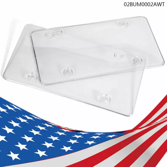 Clear Flat License Plate Cover Bug Shield Plastic Protector Fit For Car/Auto Tag
