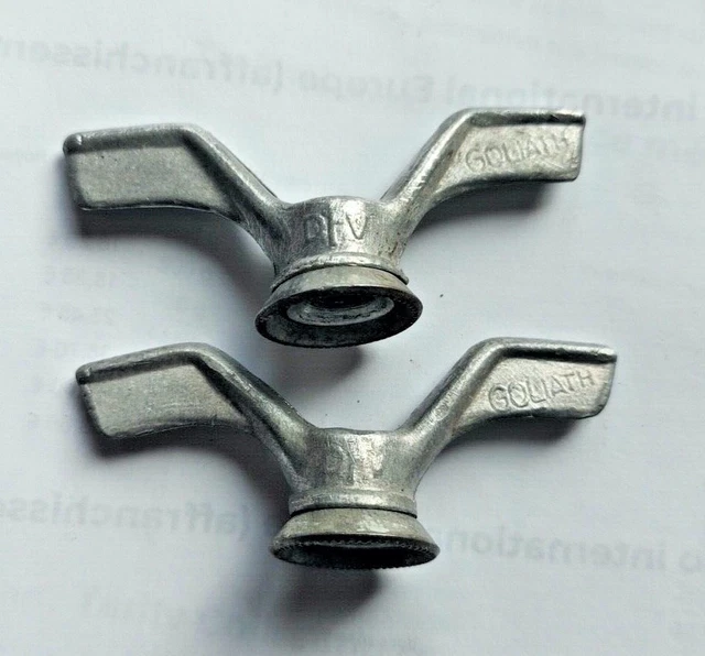 Lot De 6 écrous Papillons Huret - France - Pour Vélo Vintage - Argenté