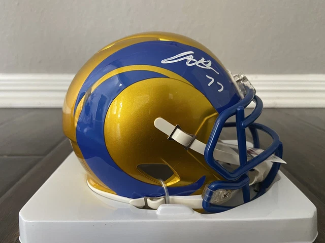 Andrew Whitworth mini Helmet Flash Los Angeles Rams Bengals JSA COA