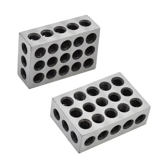 High Precision 1-2-3 Blocks 23 Holes .0002" Machinist 123 Jig 1 Matched Pair