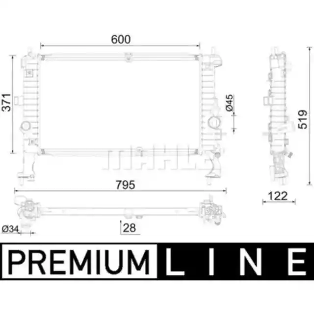 Kühler Motorkühlung MAHLE CR 2588 000P für Opel Meriva A