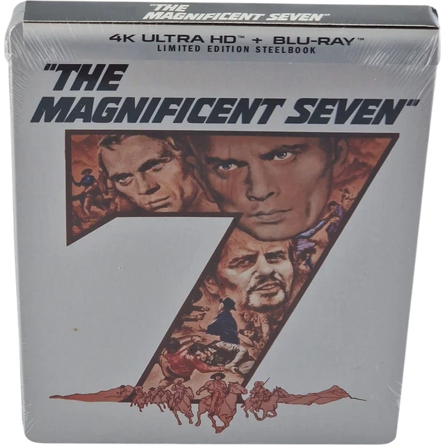 THE MAGNIFICENT SEVEN Steelbook 4K Ultra HD Blu Ray Wallach Steve THE MAGNIFICENT SEVEN Steelbook 4K Ultra HD Blu Ray Wallach Steve