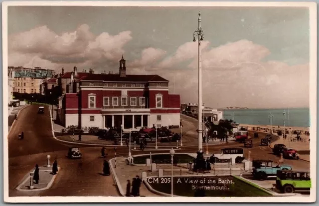 1930s BOURNEMOUTH, England UK RPPC Real Photo Postcard "A View of the Baths"