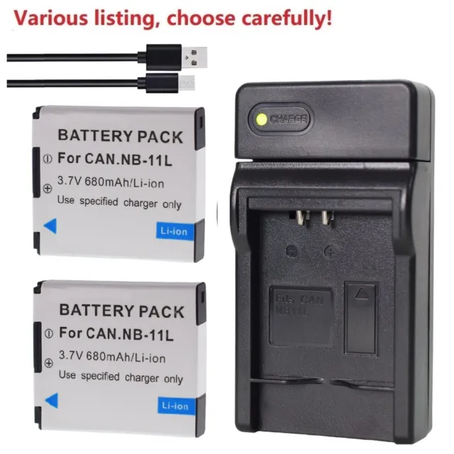 Batería NB-11L NB11LH o cargador delgado para PowerShot A2300 A2400 A2500 A4000 IS