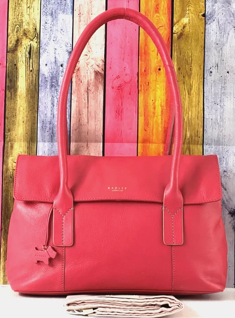 Radley Chatsworth große weiche rosa Leder-Schultertasche Arbeitstasche Neu UVP 209
