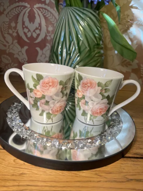 Pimpernel Mugs X 2 5543 Antique Rose Perfect Gift Porcelain Coffee Tea Cups  B25