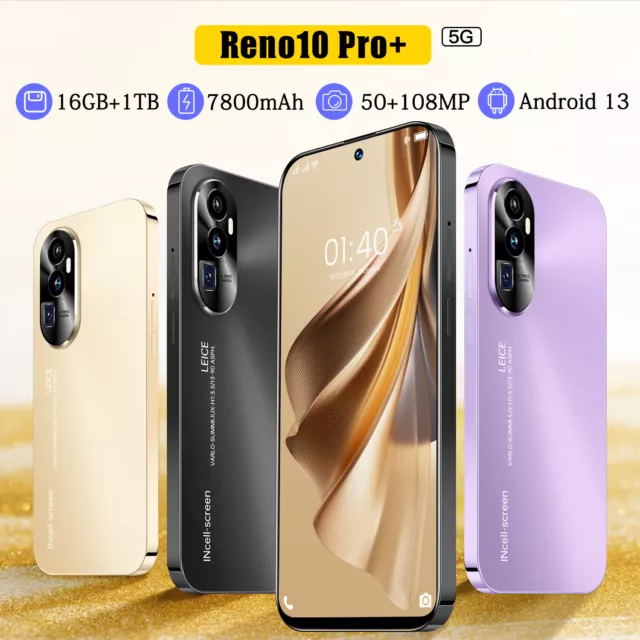 New 7.3 "Android 13 Reno10 Pro+smartphone 16GB+1TB factory unlocked phone