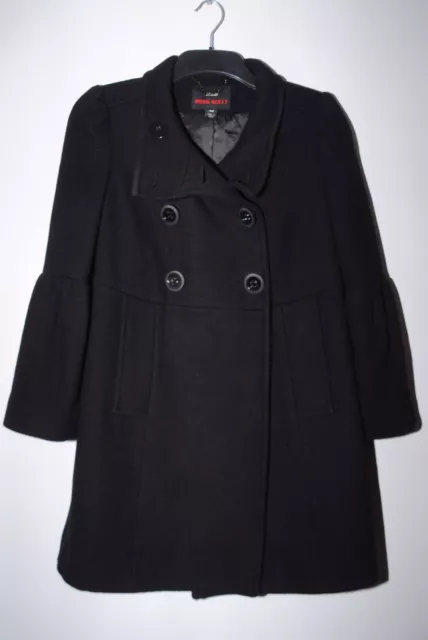 MISS SIXTY Ladies black hip length wool blend coat size M